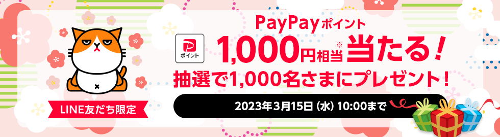 【ワイモバイルLINEキャンペーン】PayPayポイント1,000円相当が当たります！