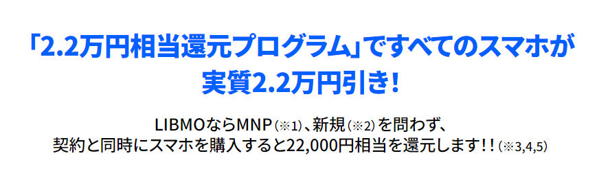 2.2万円相当還元プログラム