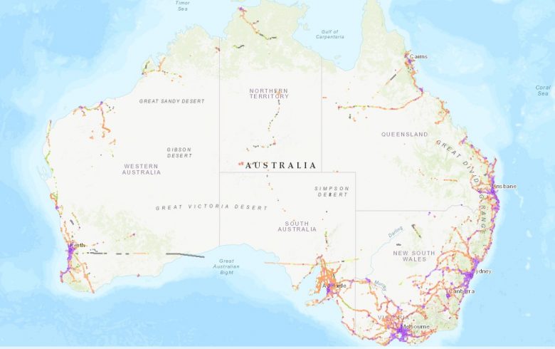 オーストラリアのカバレッジマップ